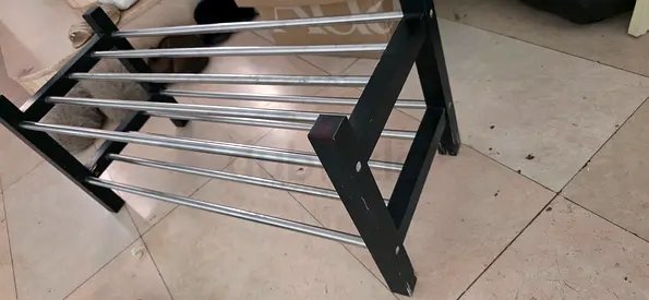 Wood and Metal 3-Tier Shoe Rack — Compact and Sturdy