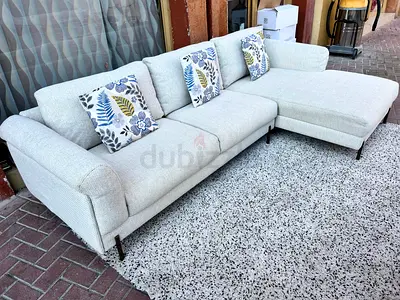 The Loom collection L shape sofa beige Light grey L-shaped 3-seater sofa with chaise, good condition