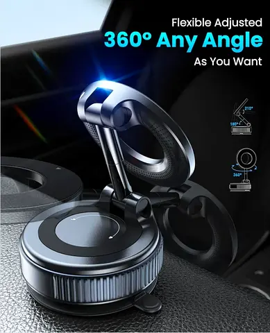 Magnetic Car Phone Holder – Strong Suction | 360° Rotation | Fast Delivery UAE
