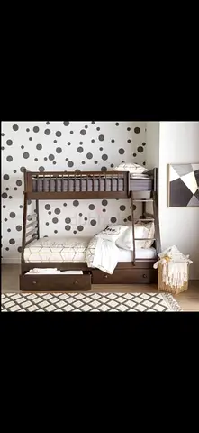 Wooden Bunk-Style Kids Bed with Storage Drawers — Dark Brown
