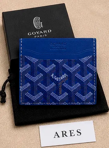 Goyard Blue Card Holder / Card Case with Box
