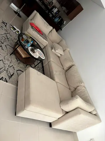 4 Seater Beige Fabric Modular Sofa - Good Condition
