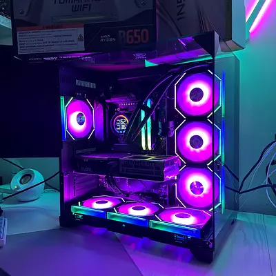 Aesthetic Ryzen 7800x3d RTX 5070 TI Gaming PC Rendering PC