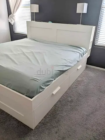 Ikea King Brimines bed frame with Ikea King Mattress