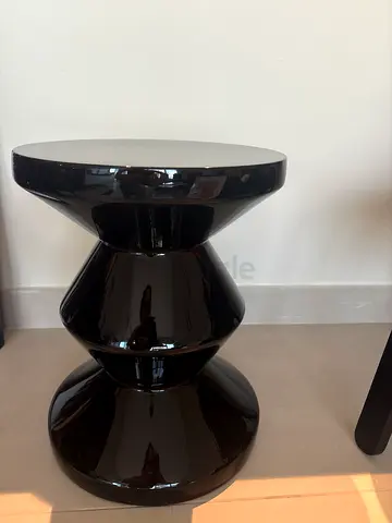 Black stool polspotten zigzag