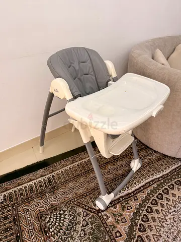 Adjustable Baby High Chair with Tray - Light Grey