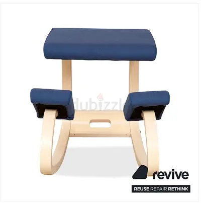 Varier Variable Kneeling Chair | Original | Ash Wood | Blue Fabric