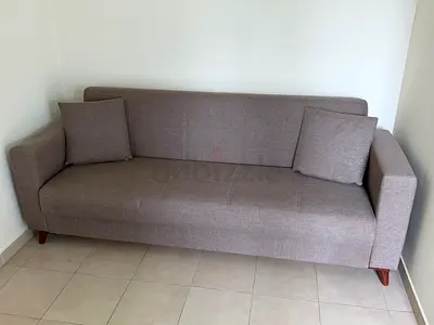 3-Seater Modern Fabric Sofa - Light Grey, Good Condition