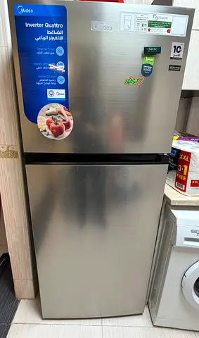 Midea Stainless Steel Top Freezer Refrigerator - Good Condition