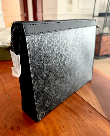 Mens Louis Vuitton Monogram Canvas Document Pouch / Clutch - Black (Brand New)