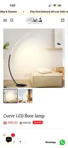 Curve LED Floor Lamp - Modern Arched Standing Light