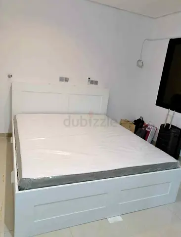 IKEA brimnes king size 180×200cm bed frame with headboard+ 4 big storage drawers with IKEA mattress