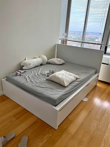 Ikea Double White MALM bed frame including Ikea Double Mattress
