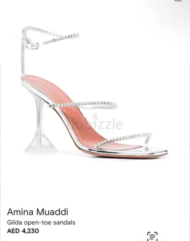 Amina Muaddi gilda glass sandal