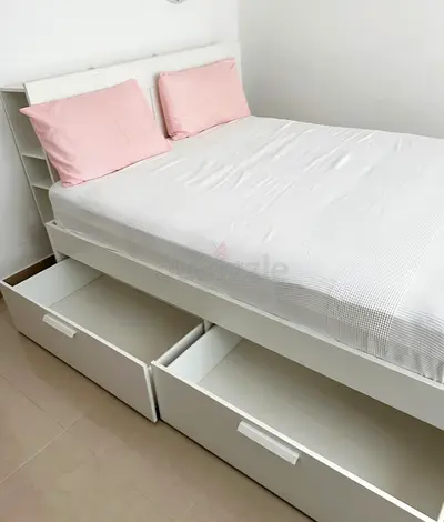 IKEA Brimness Double size bed frame with mattress.