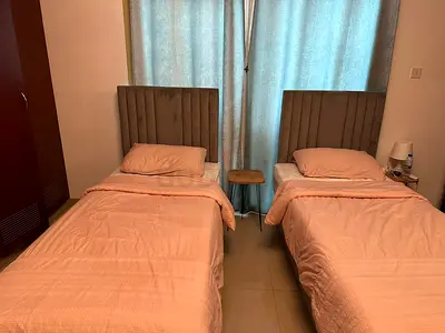 Twin Bed Set - Modern Design with Headboards (Excellent Condition)