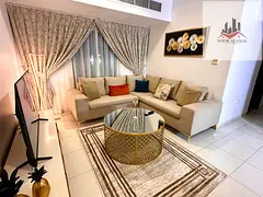 Sharjah, Muwaileh: Fully furnished super deluxe apartment, second occupancy, two bedrooms, living ro