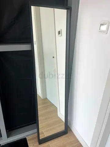 Full-Length Free-Standing Mirror with Black Frame - Great Condition