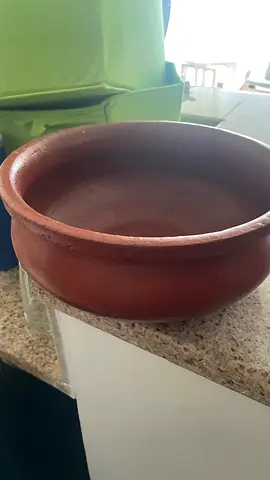 Medium traditional clay cooking pot (earthenware) - good used condition