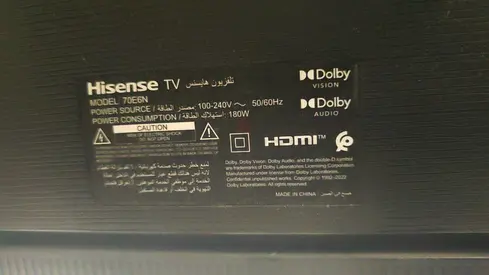 Hisense 70 TV (Model 70E6N) - Good Working Condition