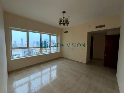شقة غرفتين وصالة للإيجار في التعاون مع تكيف على المالك وجيم ومسبح وباركن موقع مميز قريب من الخدمات بسعر 58000 درهم مع 4 او 6 دفعات