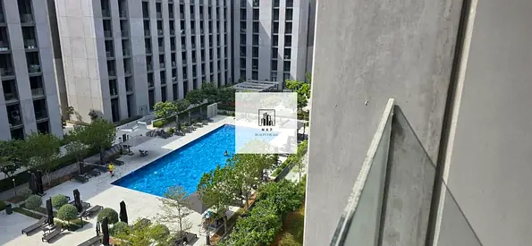 Spacious luxurious lush fully furnished 1bhk apartment with balcony and 2 bathroom and pool view