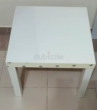Simple white side table / bedside table - sturdy and clean