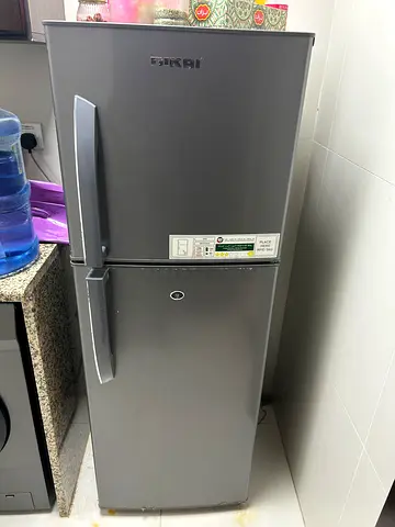 double-door refrigerator in excellent condition - grey - very less used