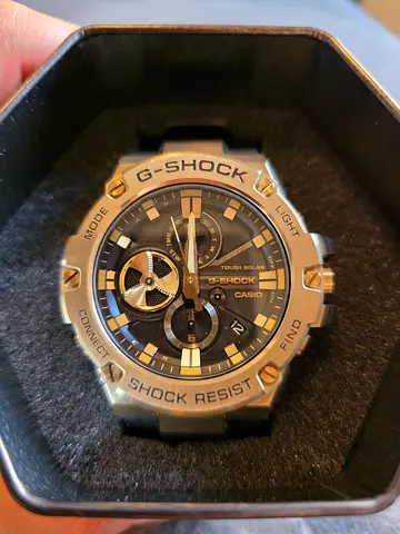Casio G-SHOCK G-Steel Black Gold Watch GST-B100GB-1A9 53.8mm