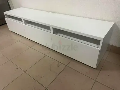 IKEA BESTÅ BURS TV table in white.