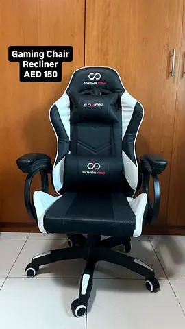 Niksos Pro Gaming Recliner Chair - Black/White - Good Condition