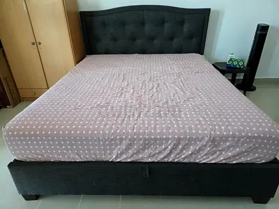 King size double bed with mattress and storage
