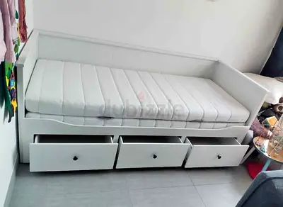 IKEA Hamnes daybed with 3 big storage drawers and 2 IKEA mattresses.