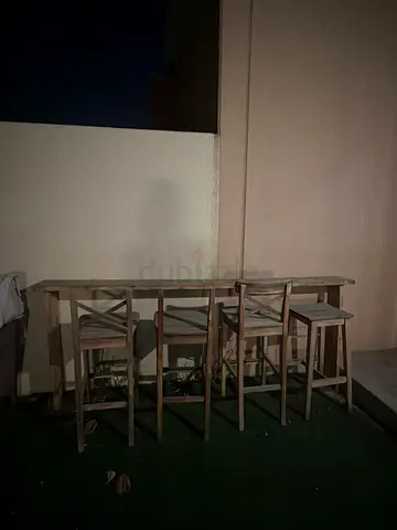 Bar top and stools