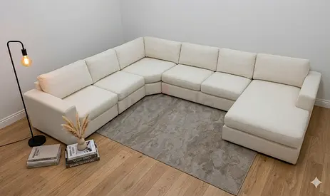 Home center Eterno beige color Ushape sofa