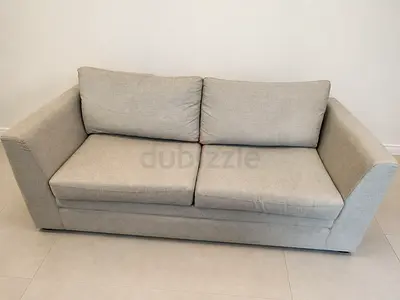 Light Grey 2-Seater Sofa / Bed - in Good Condition