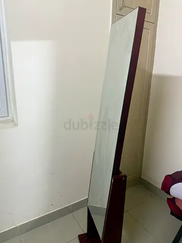 Full-length Free-standing Dressing Mirror with Wooden Frame