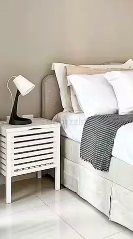 Simple White Wooden Nightstand / Bedside Table