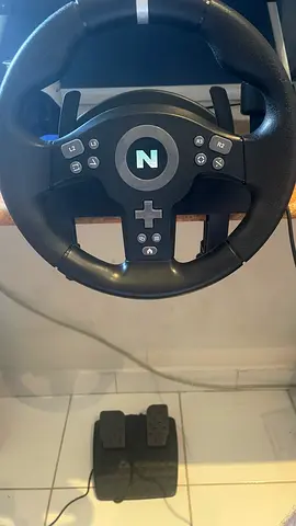 Steering wheel with pedal and gear