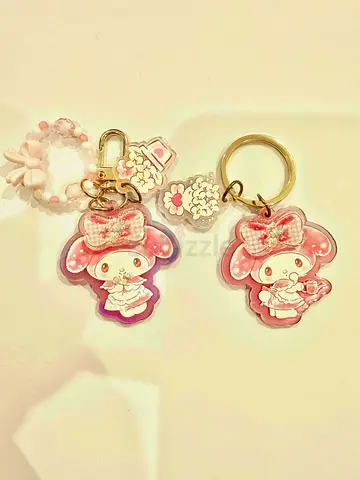 Cute My Melody Acrylic Keychains (Set of 2) - Pink Sanrio Charms