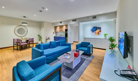 Premium One bedroom, fully furnished spacious apartment with balcony and city view.