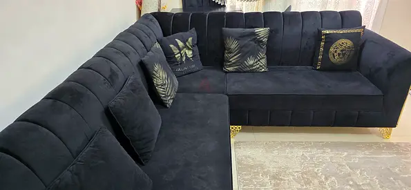 L-Shape Sofa set (with coffee table and buffe seat with 8 cushions)