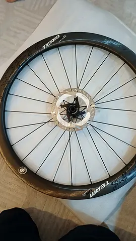 45 mm carbon wheels Front only with 140mm ultegra rotor