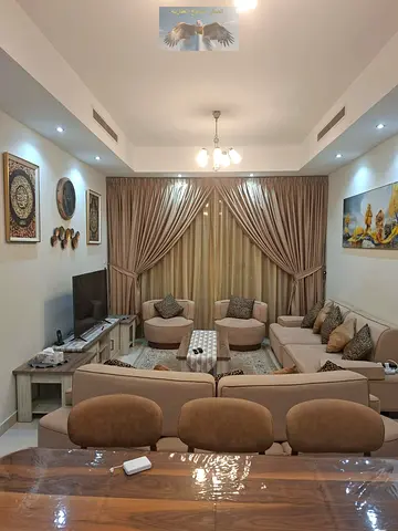 Fully Furnished 2-Bedroom for rent Yearly with gym, pool, parking, balcony