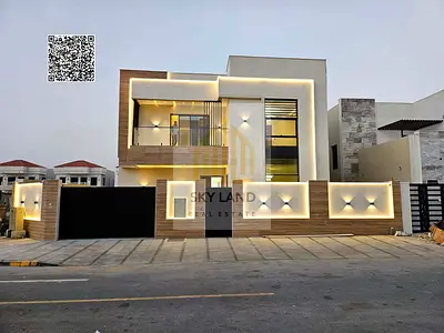 بدون رسوم سانويه فيلا فاخرة طابقين + روف خلف الخدمات مباشر  وقريب مخرج محمد بن زايد | تملك حر لجميع الجنسيات _ شامل رسوم التملك