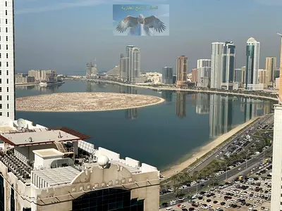 Best 3BR apartment in Al Taawun – well-distributed rooms, central AC, free parking, gym & pool, balcony with open sea view, built-in closets