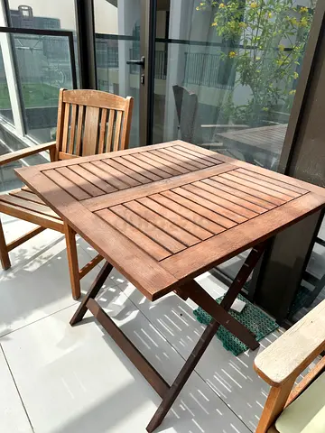 Foldable Wooden Balcony Table (with matching chairs)