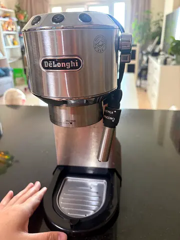 DeLonghi Espresso Coffee Machine - Compact Stainless Steel