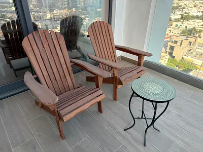 Adirondack Chair Set + Mosaic Side Table