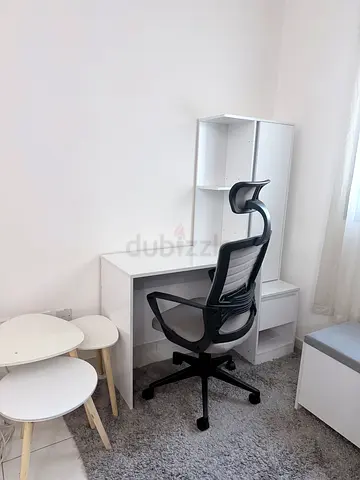 Office table and chair with carpet